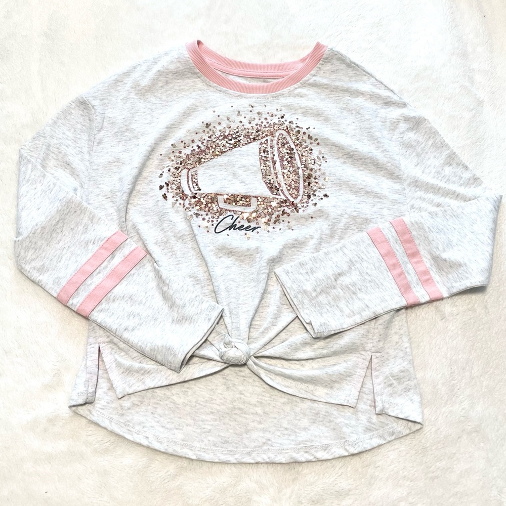 🆕Girls Justice Sequin CHEER Graphic Long Sleeve Tee - Picture 3 of 13